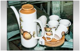 Studio Meakin Part Coffee Service Comprising 6 cups & saucers, sugar bowl, milk jug & coffee pot