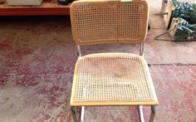 2 Dining Room Chairs, Metal Frame Whicker Seat and Back Rest.