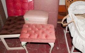 Pink Cushioned Bedroom Stool.