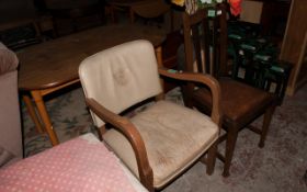 Wooden Chair with Leather Cushion Seat and Back ( Football League Logo Printed on )