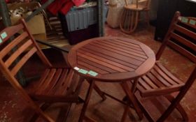 Wooden Garden Table with 2 Chairs.