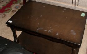 Dark Wood Rectangular with Shelf Underneath Coffee Table.