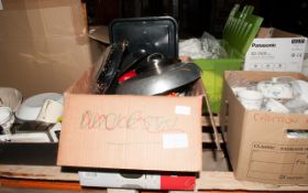 Box of Metalware & Assorted Cookware.