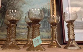 Set of 6 Patterned Goblets.