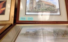 Pair of Wooden Framed Lytham Churches.