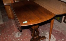 Folding Dark Wood Dining Table with Solid Wooden Legs.