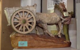 Ceramic Horse and Cart with Driver.