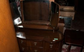 Dark Wood Dressing Table with Mirrors.