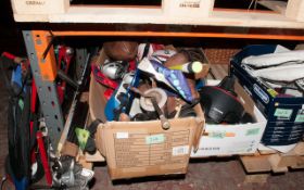 Box of Assorted Sports Items - Boxing Gloves, Rugby Balls, Circuit Training Equipment, Fencing Sword