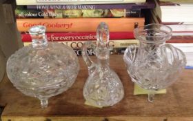 Small Glass Decanter, Glass Bowl & Jug, Glass Enclosed Snack Bowl ( All Patterned Glass )