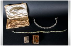 A Small Collection of Vintage Costume Jewellery, Comprises 3 Necklaces, 2 Pearl Necklaces & 2