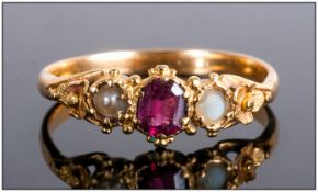 Regency/Early Victorian 18ct Gold Set 3 Stone Ring circa 1830/40's. Not marked but tests high ct
