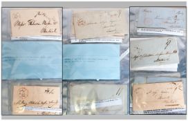 Twenty Thee Pre-Stamp Covers Entire From Or To Canada along with two stamped but early Philatelic