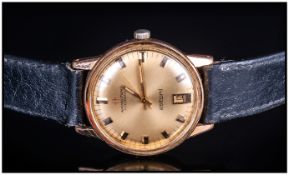 Gents Hamilton Automatic Wristwatch, ESTOPIL gilt dial with baton numerals and date aperture.