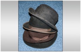 Collection Of Four Bowler Hats Including Woodrow & Sons, Burgess Hats, Lewis's Ltd &