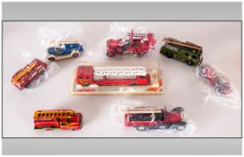 Diecast Models Mixed Collection Of Fire Engines.