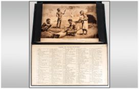 Folio Book with Approx 170 Sepia Prints of World Peoples as Used In School Rooms. c.1930's. No