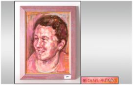 Michael Hipkins Framed Portrait Oil on Canvas. 10 by 14 inches.