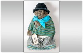 Aunt Lucy Paddington Teddy Bear - Includes original tag. Black top hat, woven top and skirt.