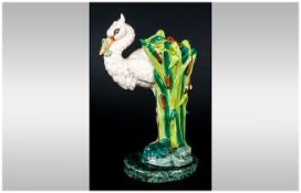 Mintons  - Hand Painted Miniature Porcelain Ltd Edition Figure ' Stork ' Num. 184-1793. 6.5 Inches