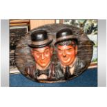 Laurel and Hardy Large Wall Hanging Plaque 29 by 24 inches