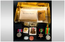 Military Interest Comprising British & Victory Medal, Awarded To 7670 Pte C Vernon Midd X R + 2