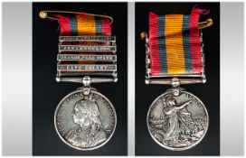 Queens Medal 4 Bars Boer War 1899-1902, Awarded to Private C. Cooper, 1st Royal Sussex Regiment