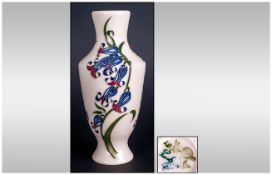 Moorcroft Numbered Vase ' Stylised Tulips on Cream Ground ' Number 87. 6 Inches High. Mint
