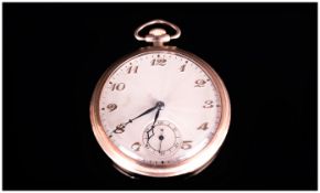 Swiss Art Deco 9ct Gold Cased Slimline Open-Faced Pocket Watch. c.1930's. 15 Jewels. Marked V W C.