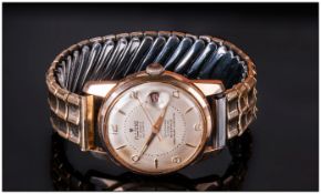 Gents Allaine Automatic Wristwatch champagne dial with gilt batons and Arabic numerals. Date