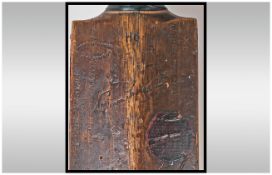 1937 Don Bradman Cricket Bat - Personal engravings on back