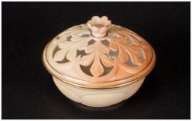 Royal Worcester Blush Ivory Hand Painted Lidded Bowl