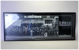 Hollywood Legend and Reality Framed Black and White Print featuring Charlie Chaplin outside '