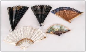 A Collection Of Ladies Assorted Vintage Fans 5 in total