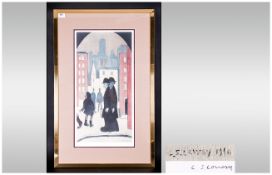 L.S.Lowry 1887-1976 Pencil Signed Limited Edition Colour Print/Lithograph, 'The Two Brothers';