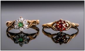 Ladies 9ct Gold Stone Set Dress Rings 2 in total. Fully hallmarked.