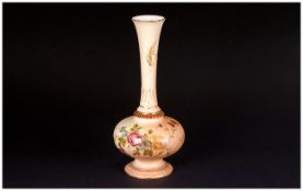 Royal Worcester Blush Ivory Hand Painted Specimen Vase. Date 1897. Excellent condition. 7.5 inches