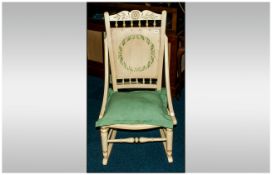 Antique Painted Scandinavian Rocking Chair