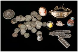 A Small Collection of Silver Jewellery and Coins, Comprises Victoria Silver Crown 1889, Silver Pre