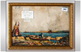 Ernest Holgate Framed Watercolour Titled The Old Boat Fleetwood. Circa 1920, 16x11¼