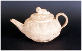Early 19th Century Wedgwood Small Teapot in unglazed fine earthenware, (the interior partially