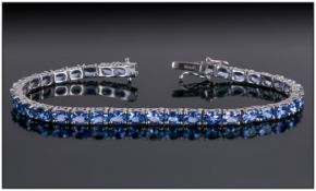 Tanzanite Tennis Bracelet, 11.5cts of the rare gemstone, tanzenite, mined only in the foothills of