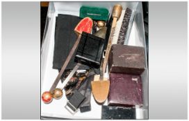 Mixed Lot Of Gents Wear And Oddments, Comprising Clothes Brushes, Spring Armbands, Pen Holder,