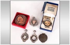 Vintage - Collection of Assorted Medals ( 6 ) In Total. Four Hallmarked for Silver, 2 Boxed. Various