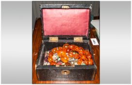 Box Containing a MIxed Lot of Costume Jewellery, mostly beads.