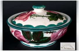Wemyss Lidded Bowl, WIth Complete Inner Drainer ' Cabbage Rose ' Pattern. Impressed Wemyss Marks