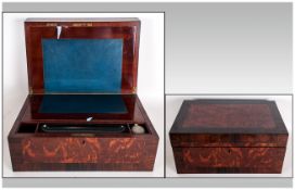 Edwardian Walnut Veneered Hinged Writing Stationary Slope with Fitted Compartments. Excellent