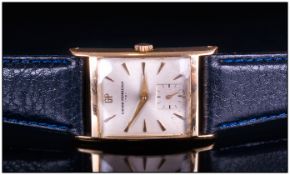 Gents 18 Carat Gold Girard-Perregaux Wristwatch silvered dial, gilt batons and hands. With