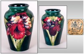 Moorcroft Very Fine Orchids Vase with Label to Base, Which Reads - Potters To The Late Queen Mary.