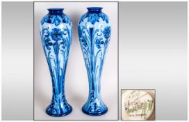 WITHDRAWN // William Moorcroft Signed Pair of Florian Ware Vases, Decorated with Images of Tulips,